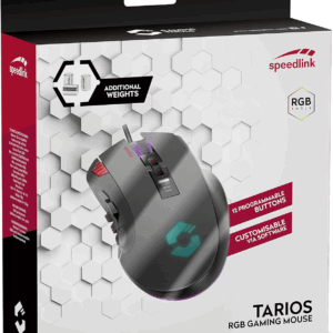 Speedlink TARIOS RGB Gaming Mouse - USB Mouse with RGB Lighting for Office/Home Office (12 Programmable Buttons - with DPI Switches up to 24000 dpi) for PC/Notebook/Laptop, Black