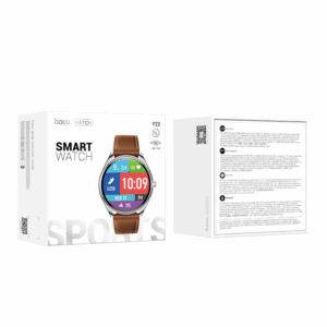 Hoco Y22 Smart Watch Amoled - Bluetooth Calls - Silver (IP67 Waterproof) + Black Strap
