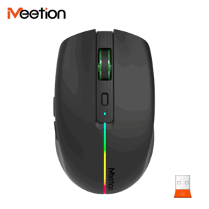 Alternative view of Meetion Mouse BTM002 Black Portable Cordless 2.4G Rgb Silent Wireless Mouse Laptop Computer Wireless Mouse